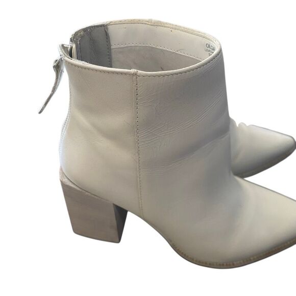 STEVE MADDEN Olga White Leather Block Heeled Boot size 7.5 M - Picture 6 of 8